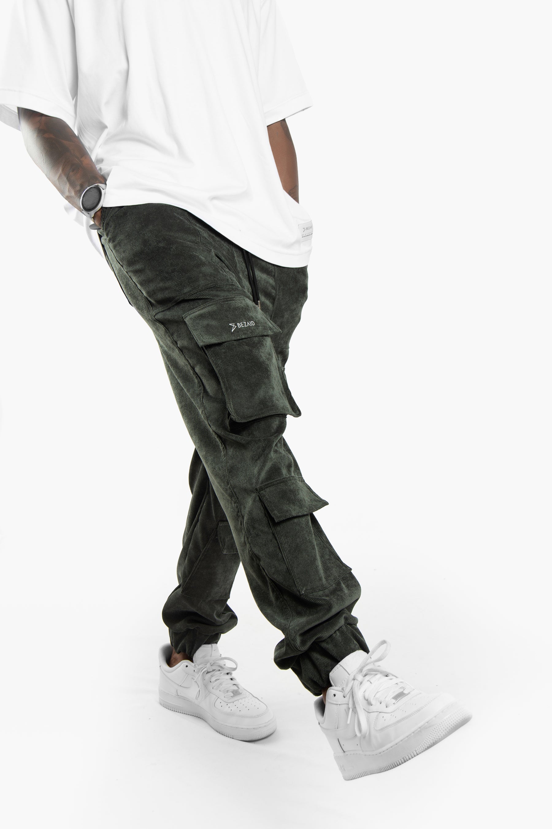 Jogger Cargo Corduroy - Tapered Fit, Deep Green