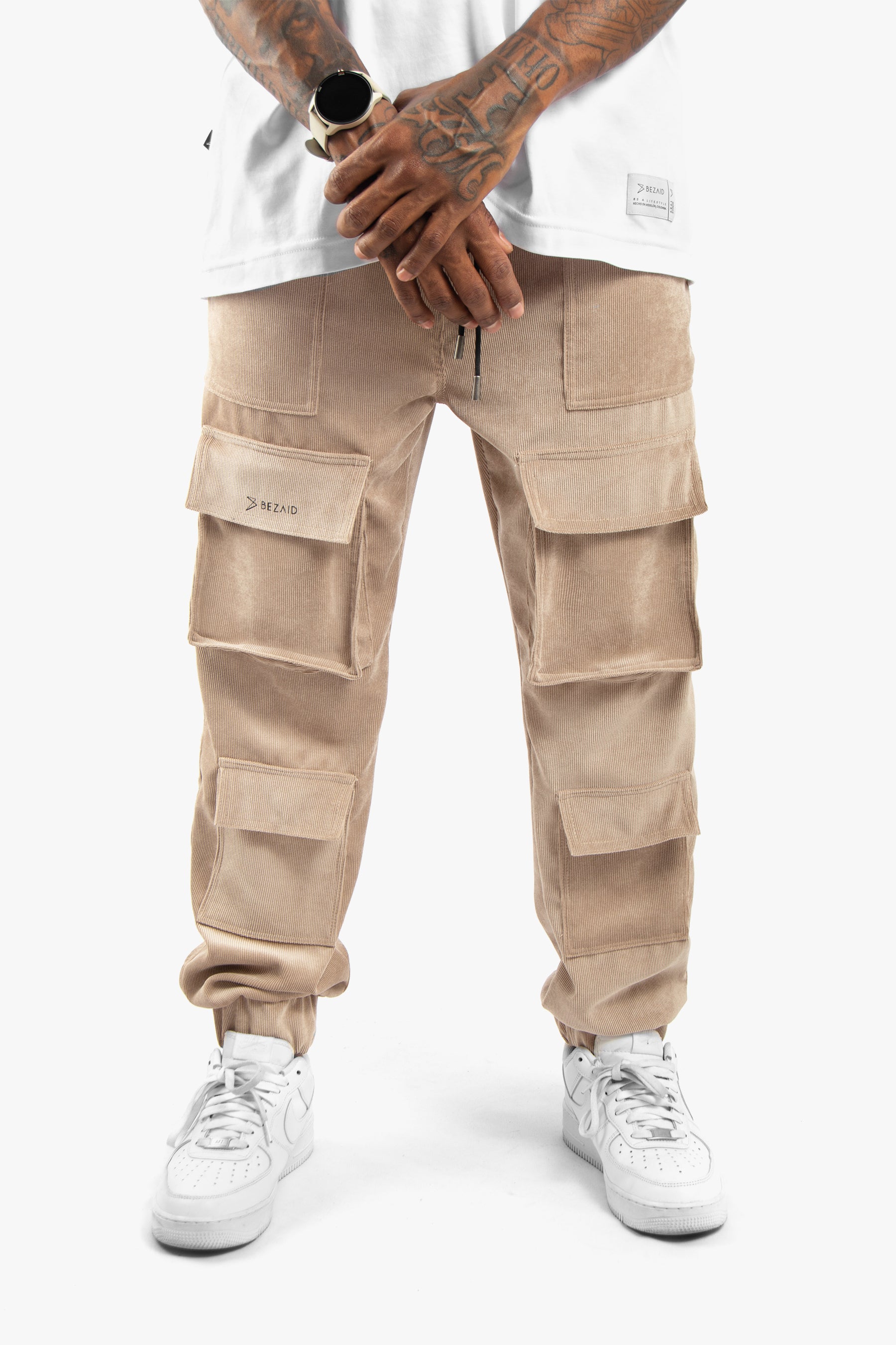 Jogger Cargo Corduroy - Tapered Fit, Beige