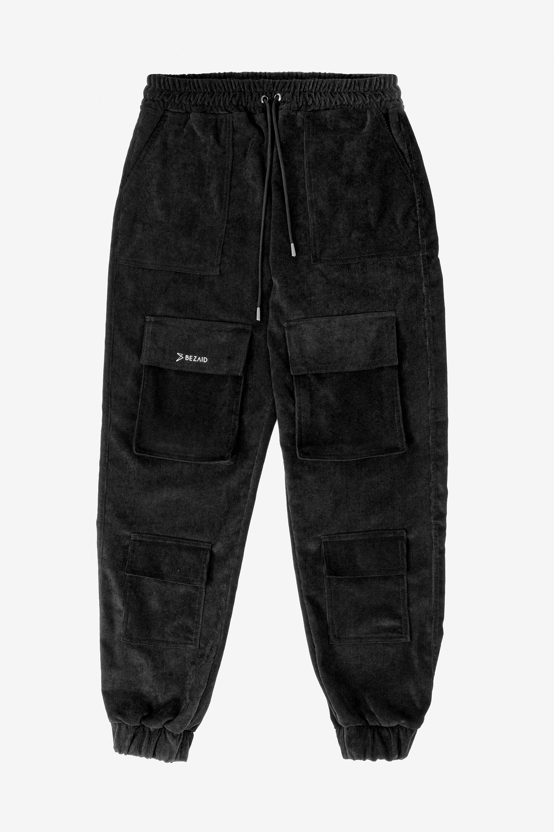 Jogger Cargo Corduroy - Tapered Fit, Black